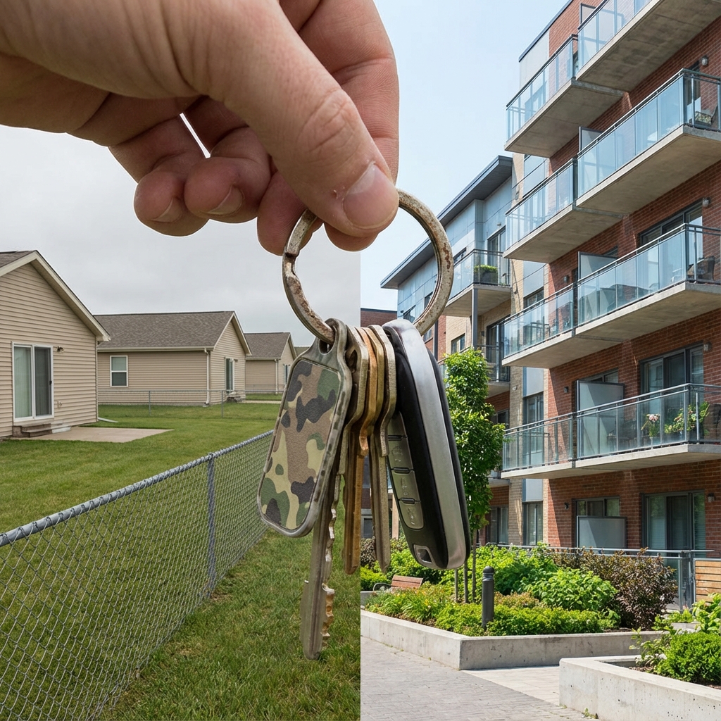Hand holding house keys